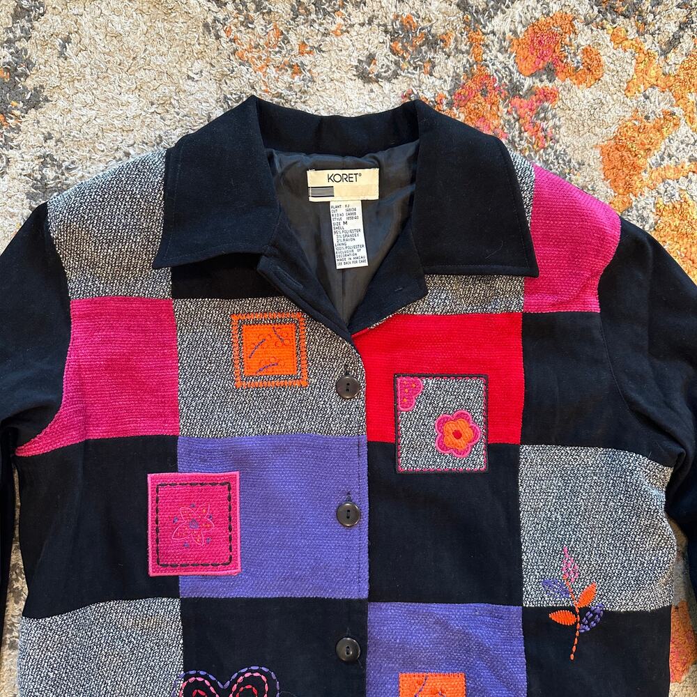Vtg Koret Embroidered Patchwork Jacket Size M Ecl… - image 2